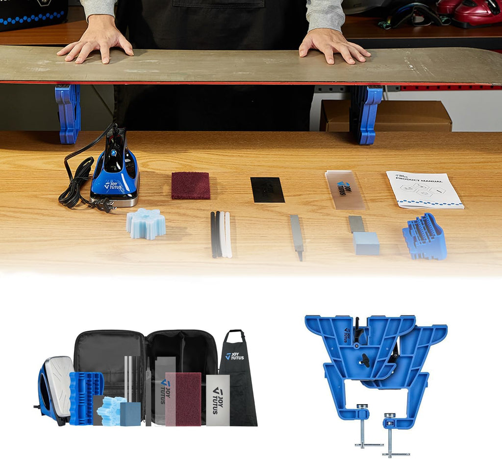 JOYTUTUS Standard Ski Snowboard Wax Tuing Kit with 2 Pcs Snowboard Tuning Vise