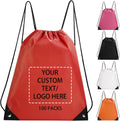 Fyore Custom Drawstring Bags with Logo, 10/50/100 Pack Bulk Personalized String Backpacks for Gym, Sports, Events, Travel, Daily Use, Business Activities
