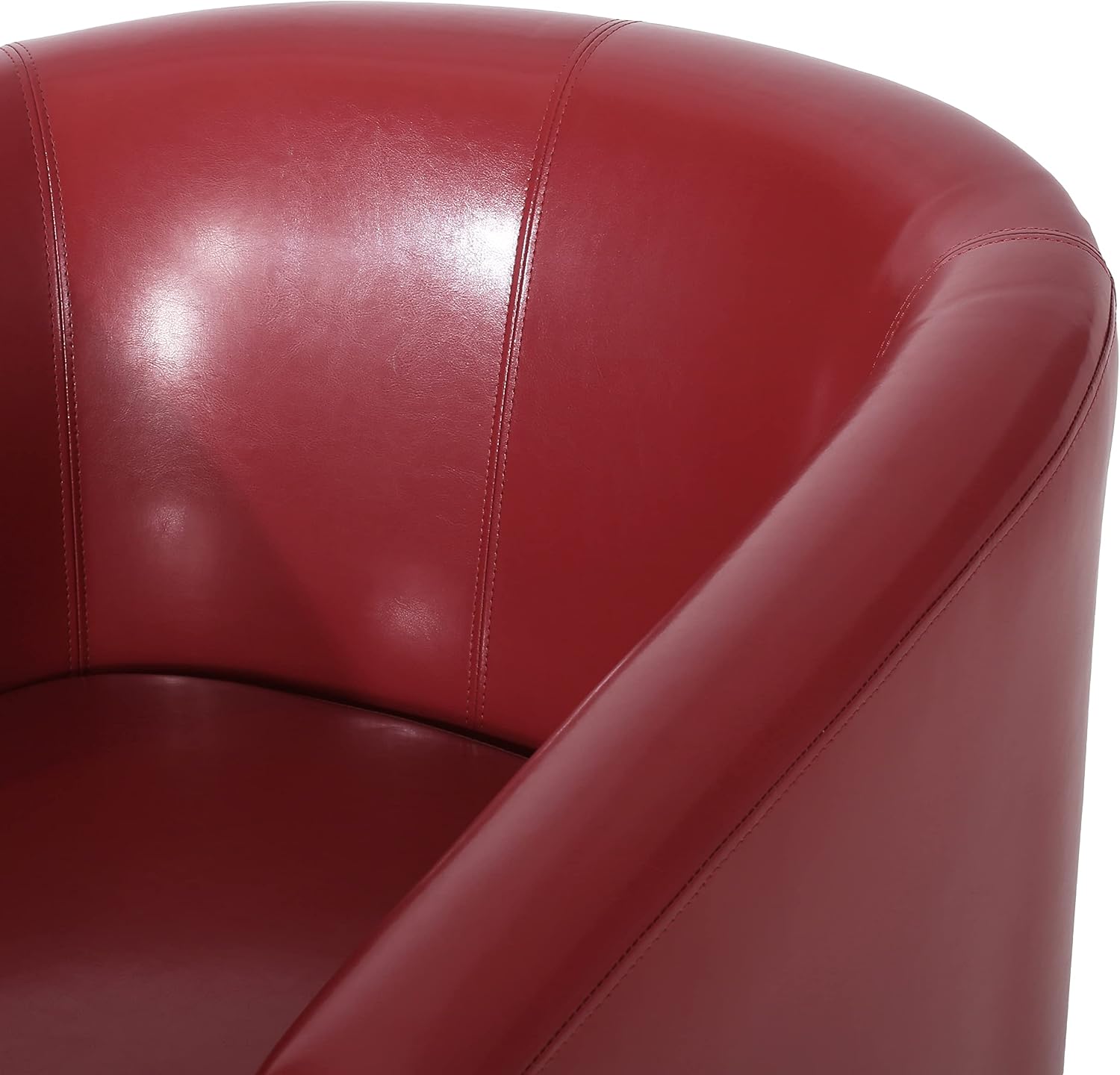 Christopher Knight Home Daymian PU Swivel Club Chair, Red 29D x 30W x 30.25H Inch