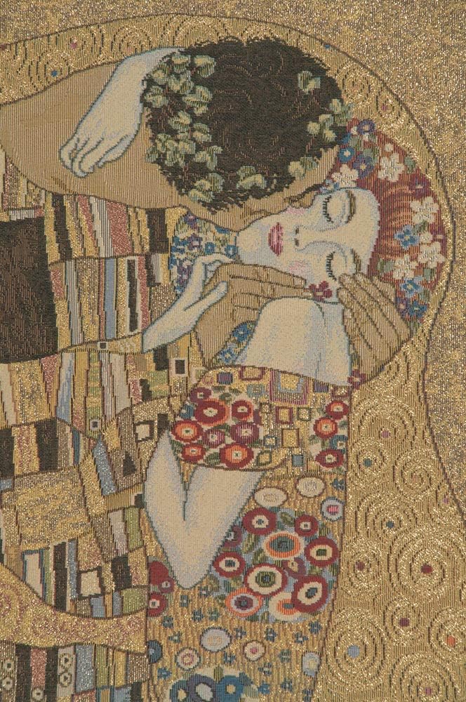 C Charlotte Home Furnishings Inc The Kiss European Tapestry Wall Hanging | Viscose Cotton and Polyester Blend Wall Art | 36 in. x 26 in | Home Decor Accents | Inspired by Gustav Klimt