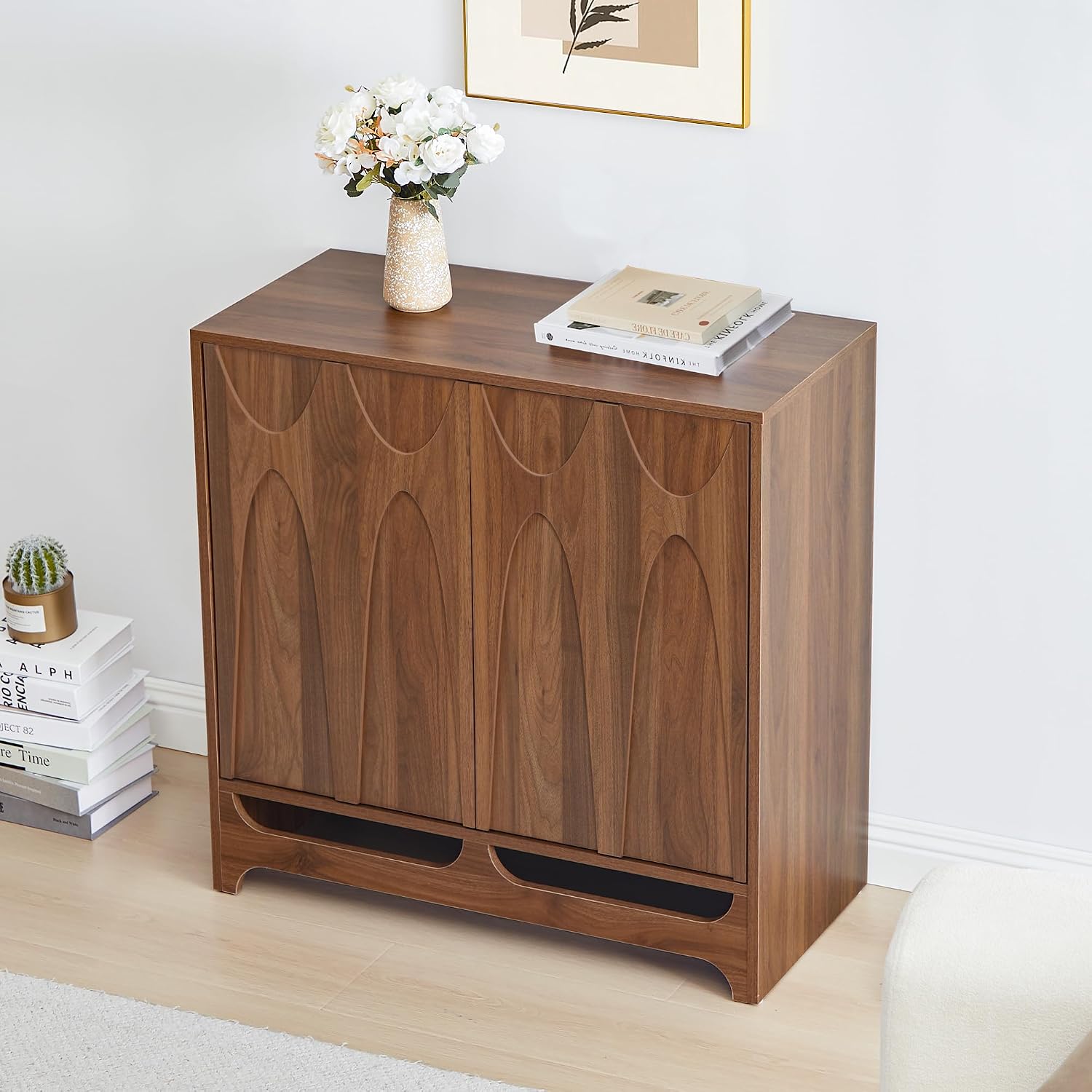 Bifins Sideboard Buffet Cabinet with Storage Set of 3, 94.5' Mid Century Modern Storage Cabinet with Adjustable Shelf and 6 Doors for Dining Room, Living Room,Entry