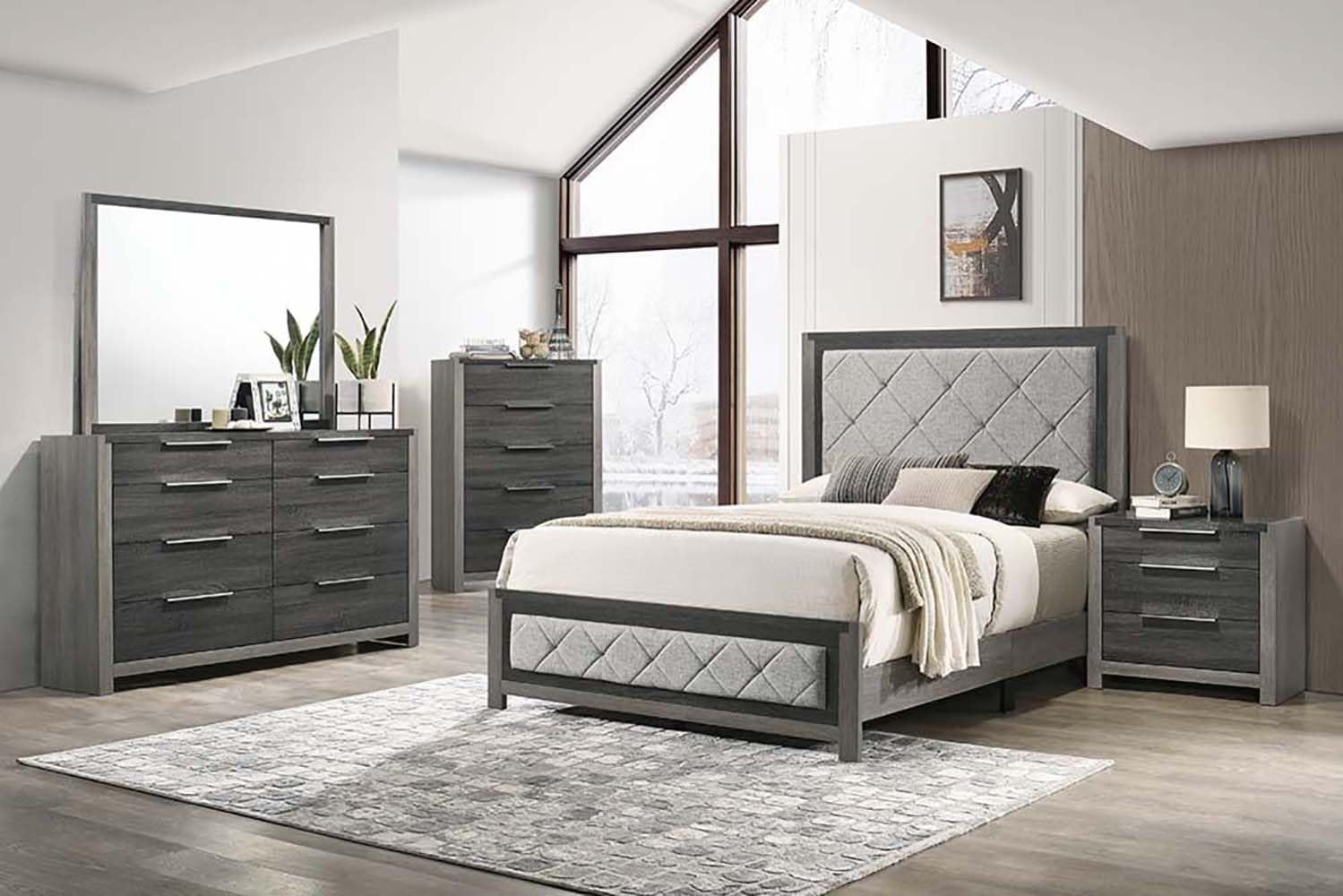 Acme Casimiro Transitional Wood 8-Drawer Rectangular Dresser in Gray