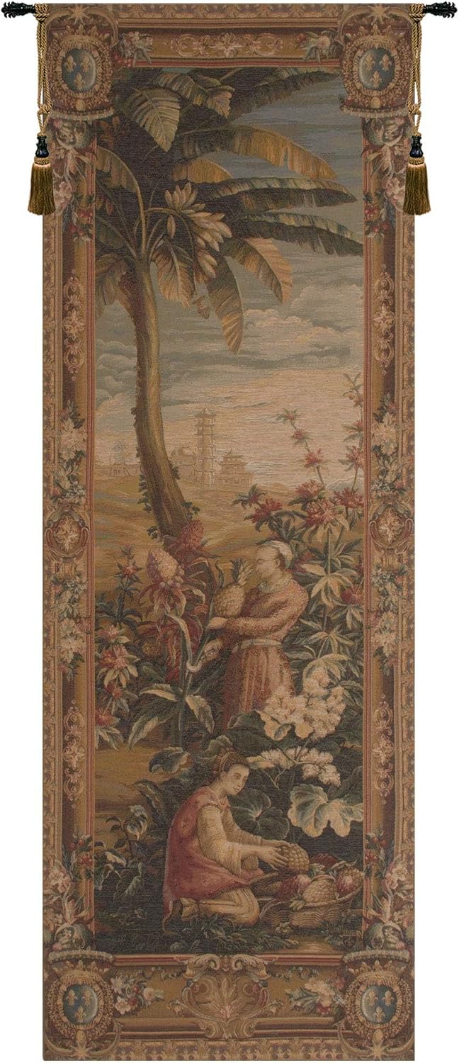 Charlotte Home Furnishings Inc. Port R. Des Ananas D Right French Tapestry Wall Hanging 87 X 29 Inch Viscose Cotton And Polyester Blend Wall Art Perfect For Home Decor And Wall Decor