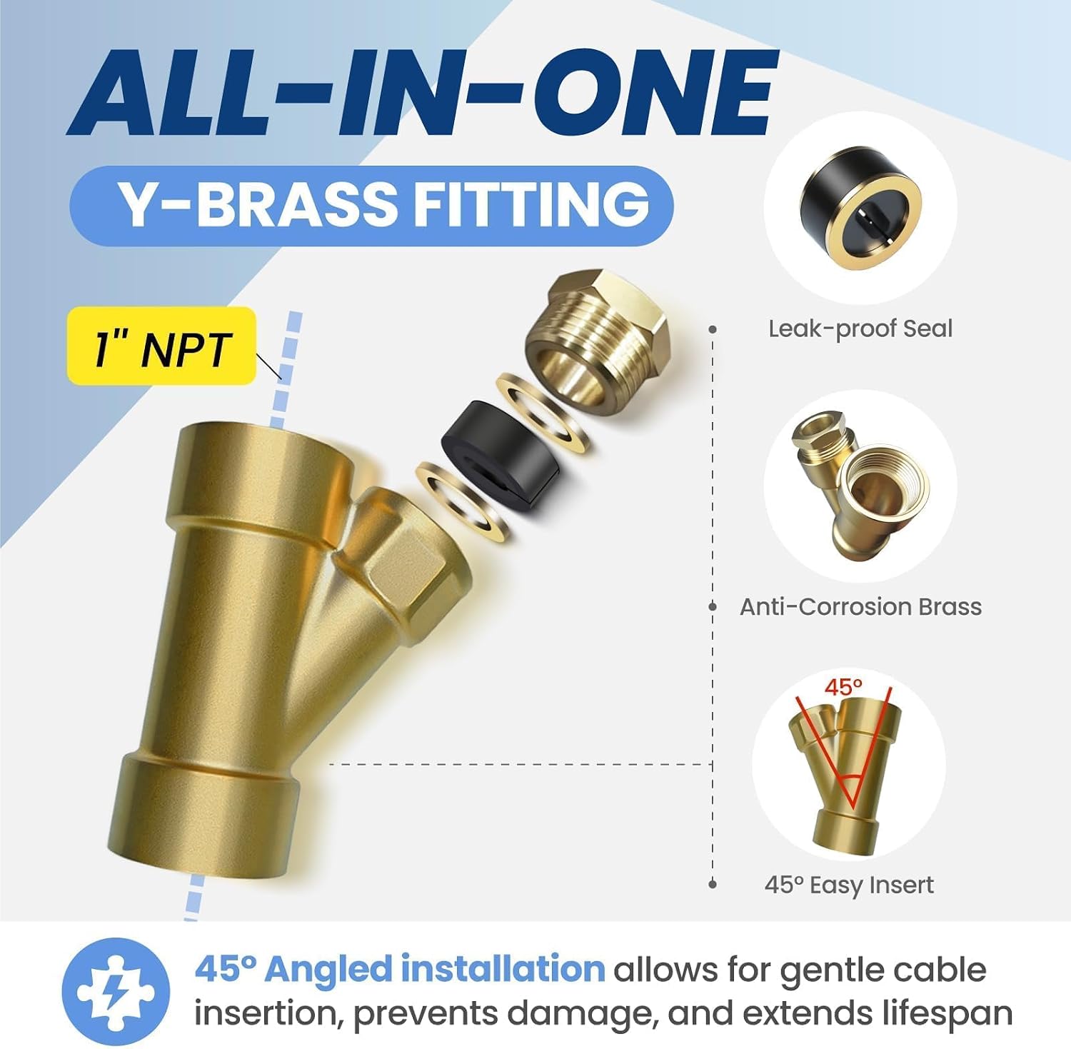 Upgrade In Pipe Heating Cable with Y-Fitting, CSA Certified Self-Regulating Heating Cable Inside Pipe for Easy Installation, 120V 6ft, YeloDeer Freeze Protection for Drinking Water Pipes