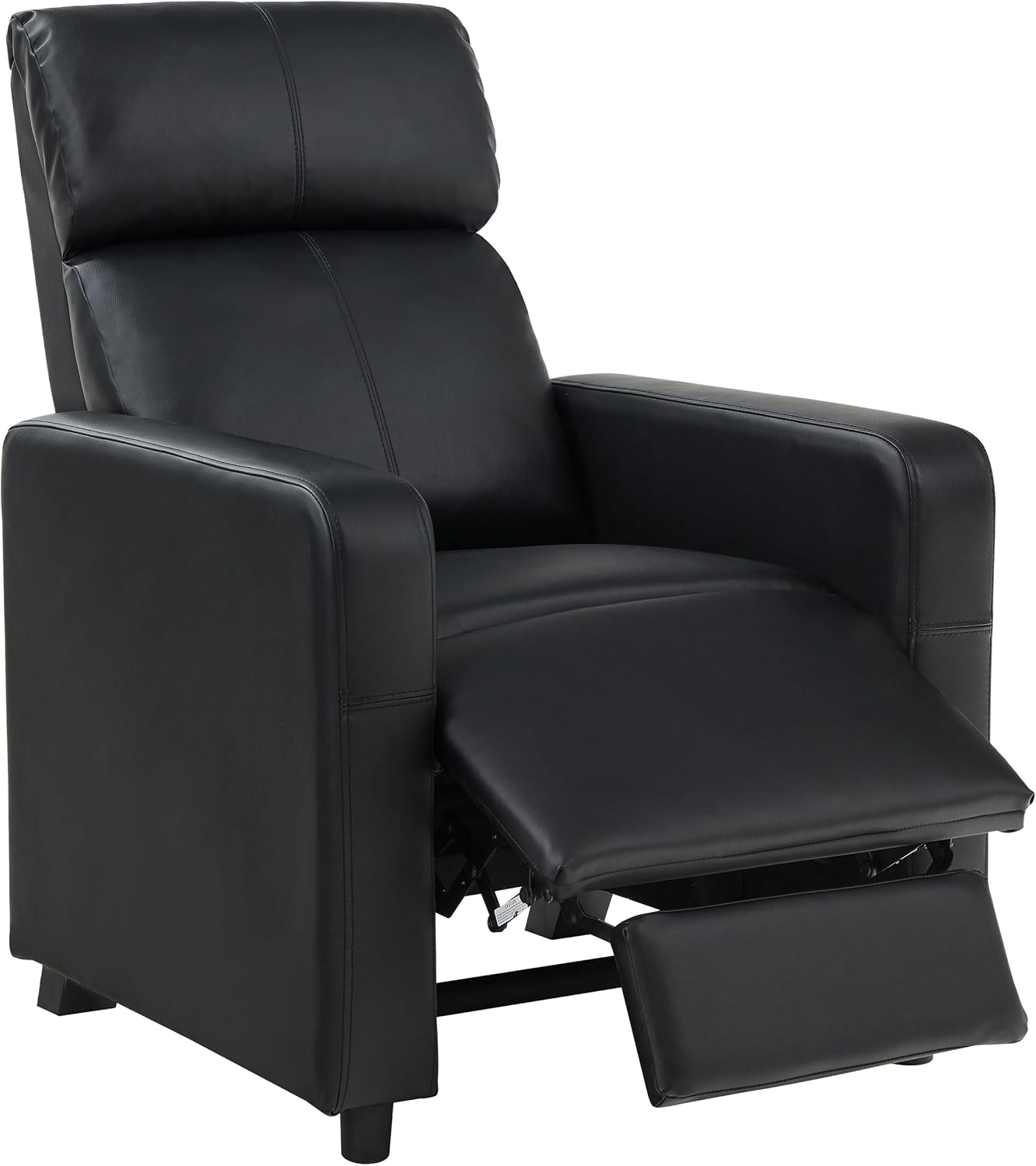 Coaster Home Furnishings - Toohey - Faux Leather - 5-piece Theater Seating with Consoles and Recliners with Tufted Backrests and Slim Track Armrests - Living Room, Home Theater - Black - 600181-S3A