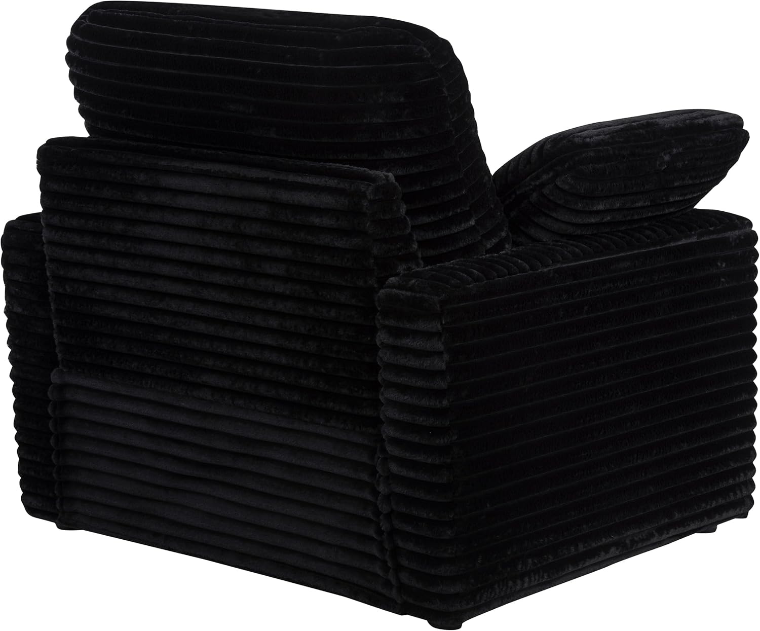 Coaster Home Furnishings - Collins - Wood and Fabric - Power Recliner with Horizontal Tufted Detail, Padded Arms, and Reversible Cushions - Living Room - Black - 610363P