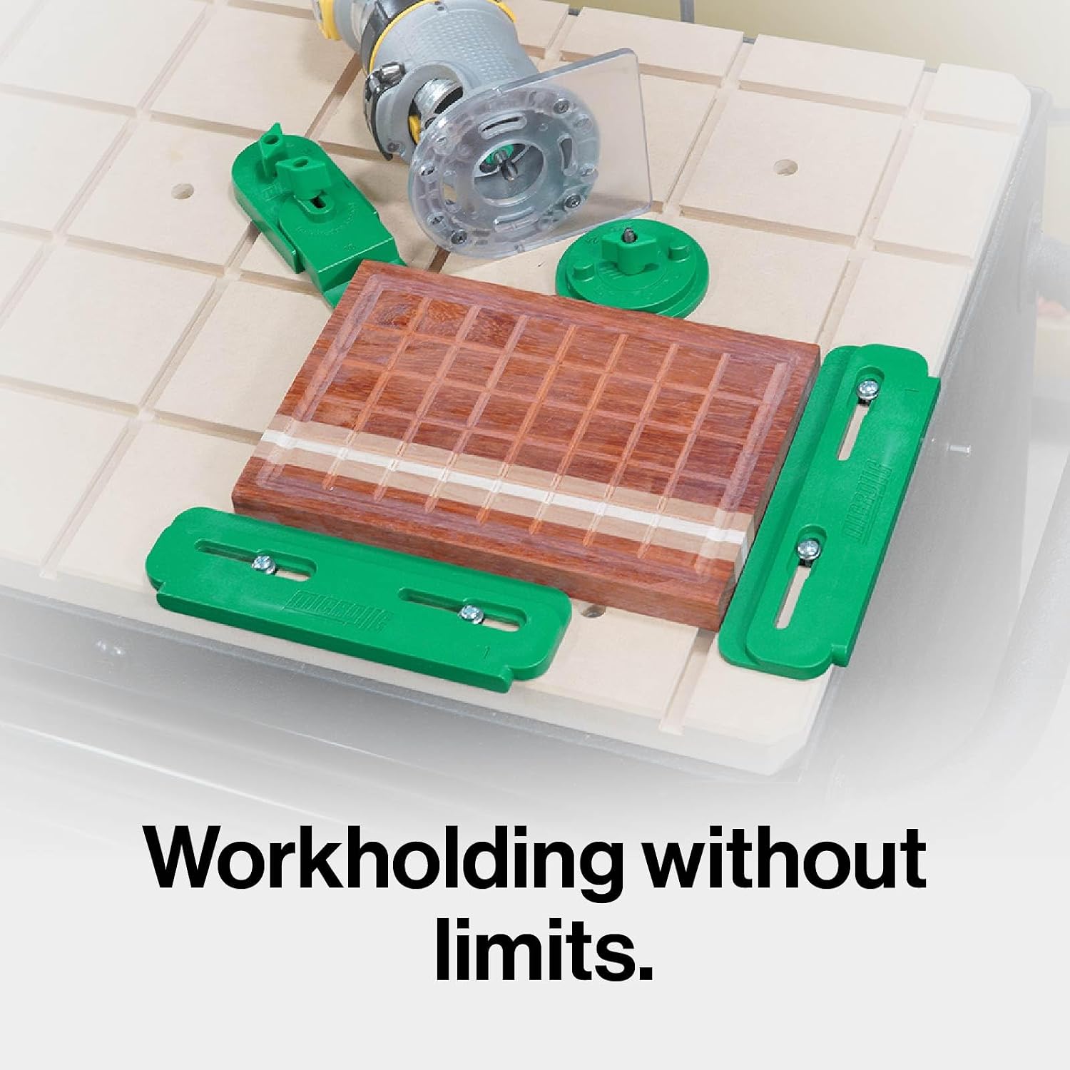 MICROJIG MatchFit CNC Clamping Kit, Workholding Hold Down Clamps for Woodworking, CN-P1234K11, 11 Piece Set, Green