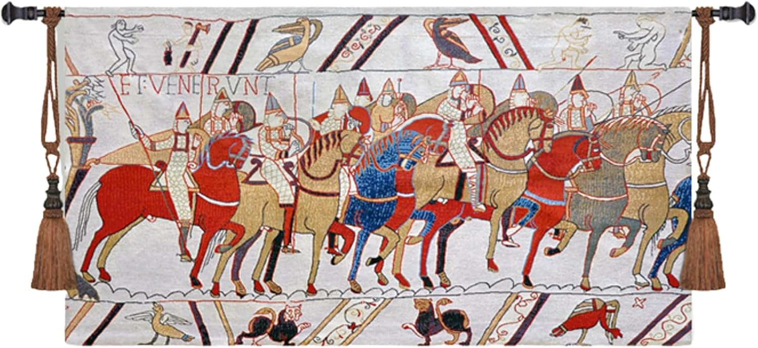 ORIMONY Bayeux Woven Tapestry Reproduction, Norman Conquest Vintage Medieval Tapestry Wall Hanging for Room Decor (02-30L x55W)