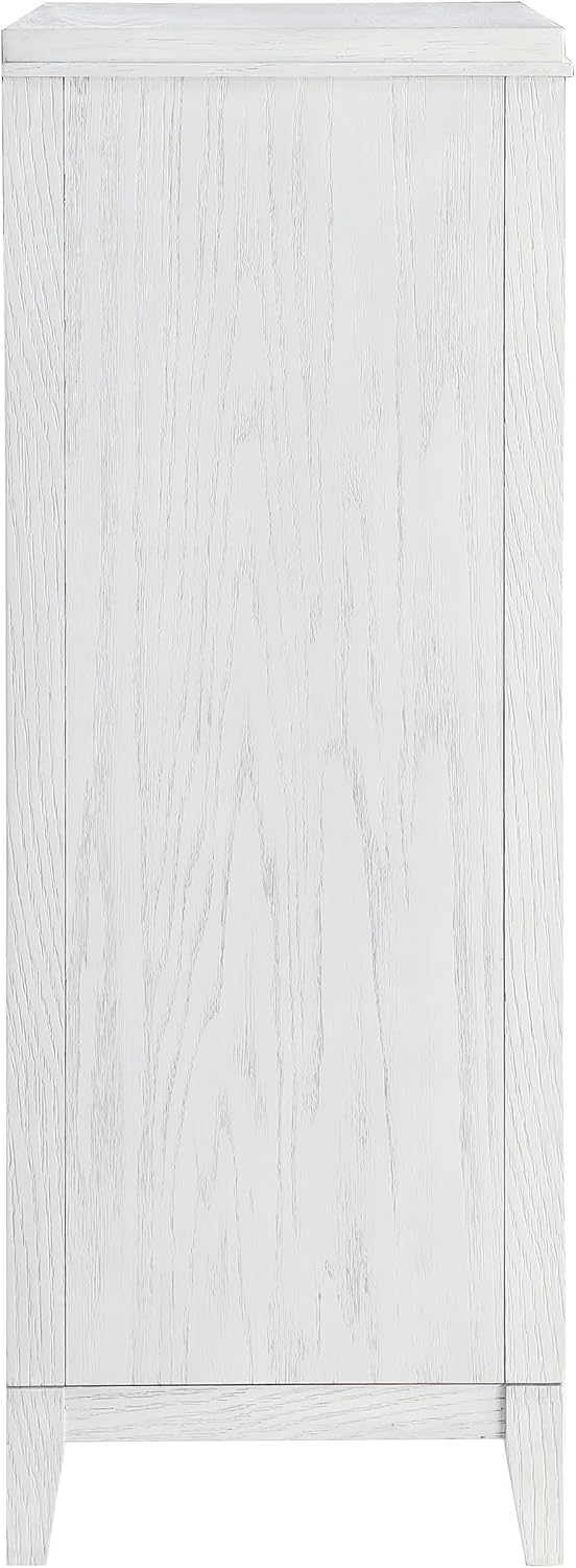 Coaster Home Furnishings - Marielle - Wood - 5-Drawer Chest with Antique Brass-Toned Bar Pulls and Tapered Legs - Transitional - Bedroom - Distressed White - 224845