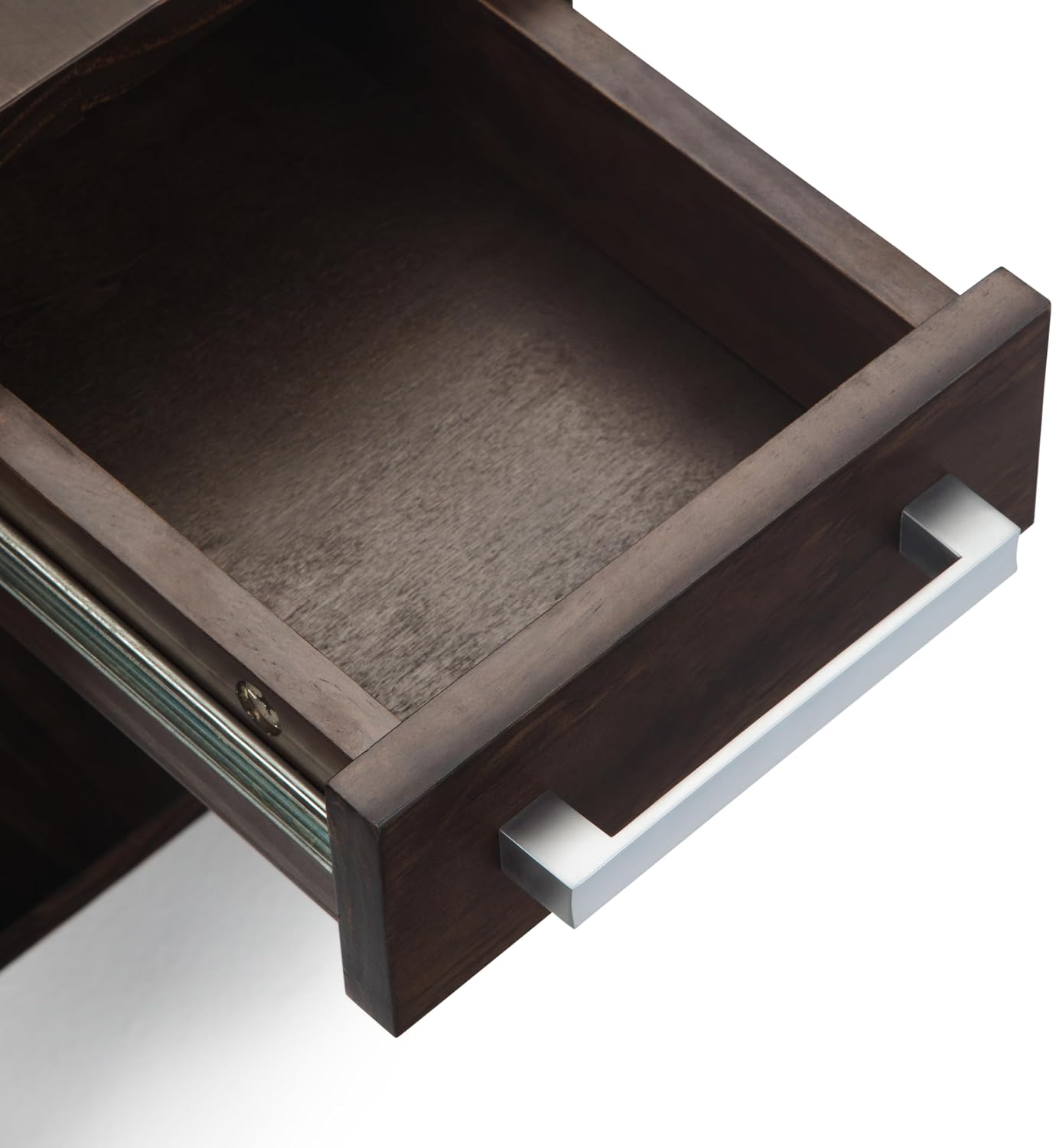 SIMPLIHOME Kitchener End Table - 14 inch Wide Solid Wood Narrow Accent Table with Drawer and Open Shelf in Warm Walnut Brown, Contemporary Nightstand with X-Design for Living Room or Bedroom