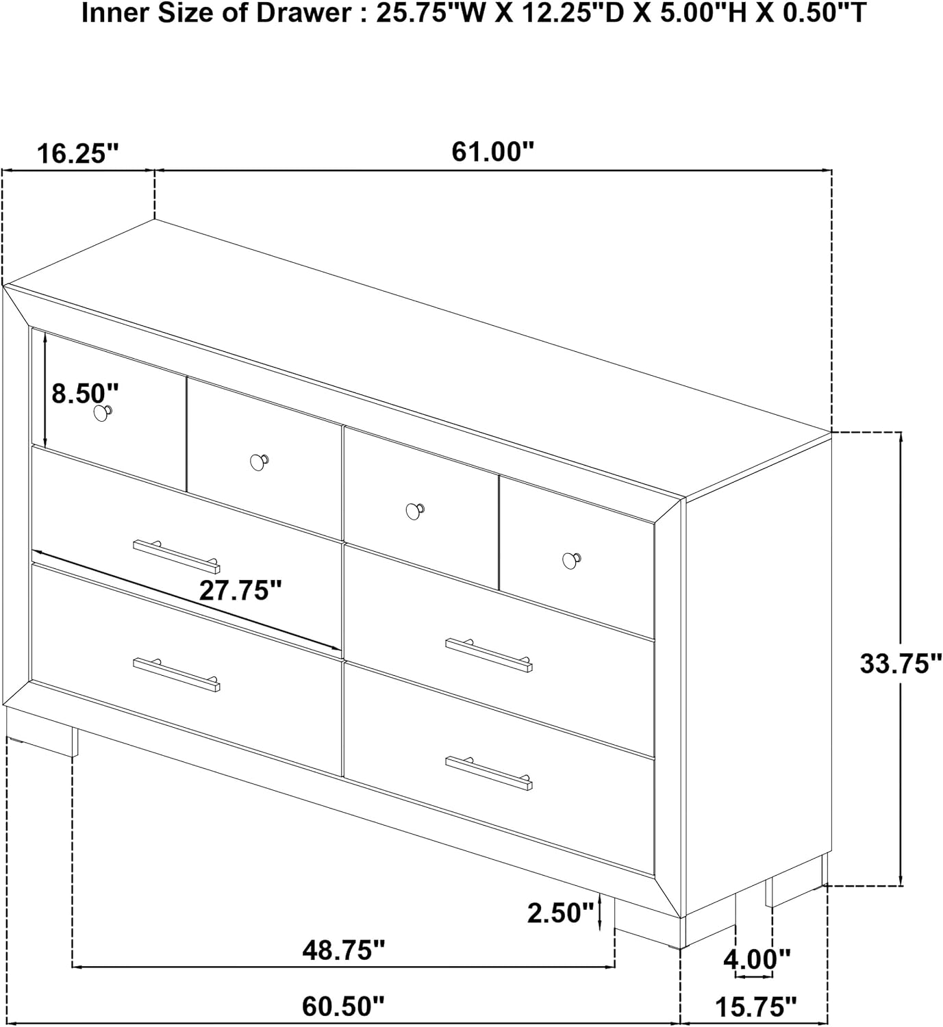 Coaster Home Furnishings - Arielle - Wood - 6-Drawer Dresser with Transitional Style, Scratch-Resistant Laminate, Metal Glides and English Dovetail - Bedroom - Light Oak - 223113