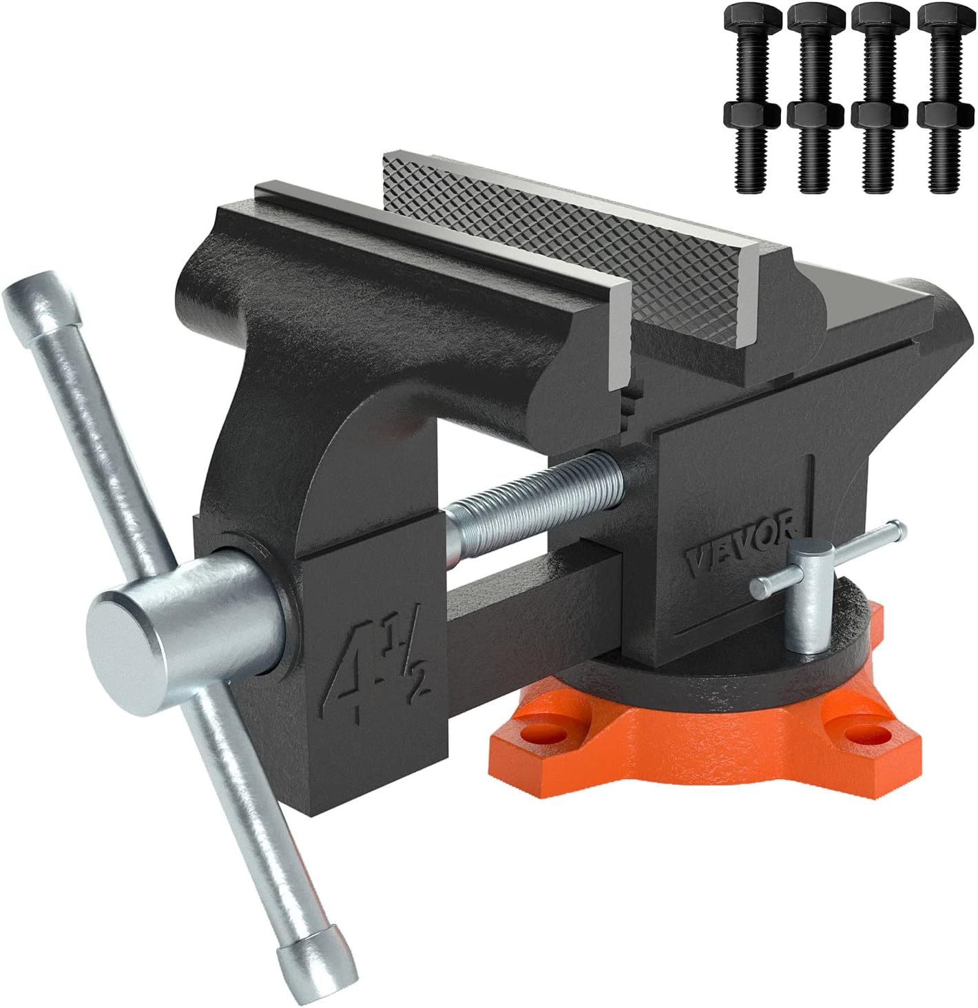 VEVOR 60' 2000LB Adjustable Workbench with Outlets & Bench Vise with 4.5' Jaw Width for Workshop Garage