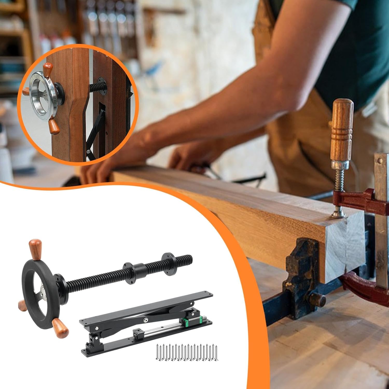 Generic Bench Screw Leg Vise Heavy Duty Easy to Install Premium with Handwheel, Black
