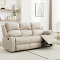 Reclining Loveseat Sofa Leather Recliner Sofa 3 Seater Couch for Living Room, Home Theater Seating(3 Seat,Beige)