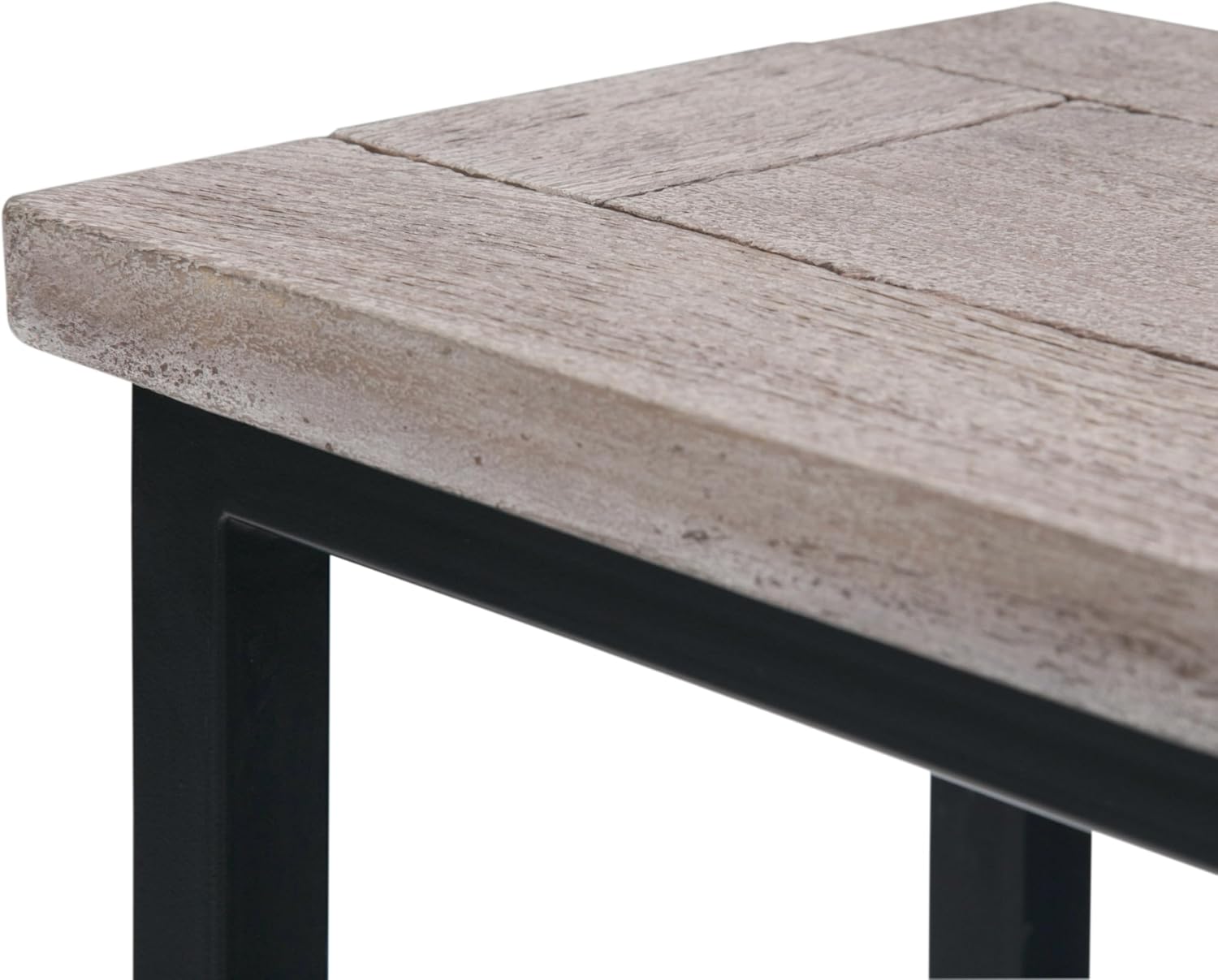 SIMPLIHOME Skyler C-Side Table - 18' Wide x 24' High Solid Mango Wood and Metal Slide-Under Table in Birch, Industrial Accent Table or End Table for Living Room or Bedroom with Open Frame, Assembled
