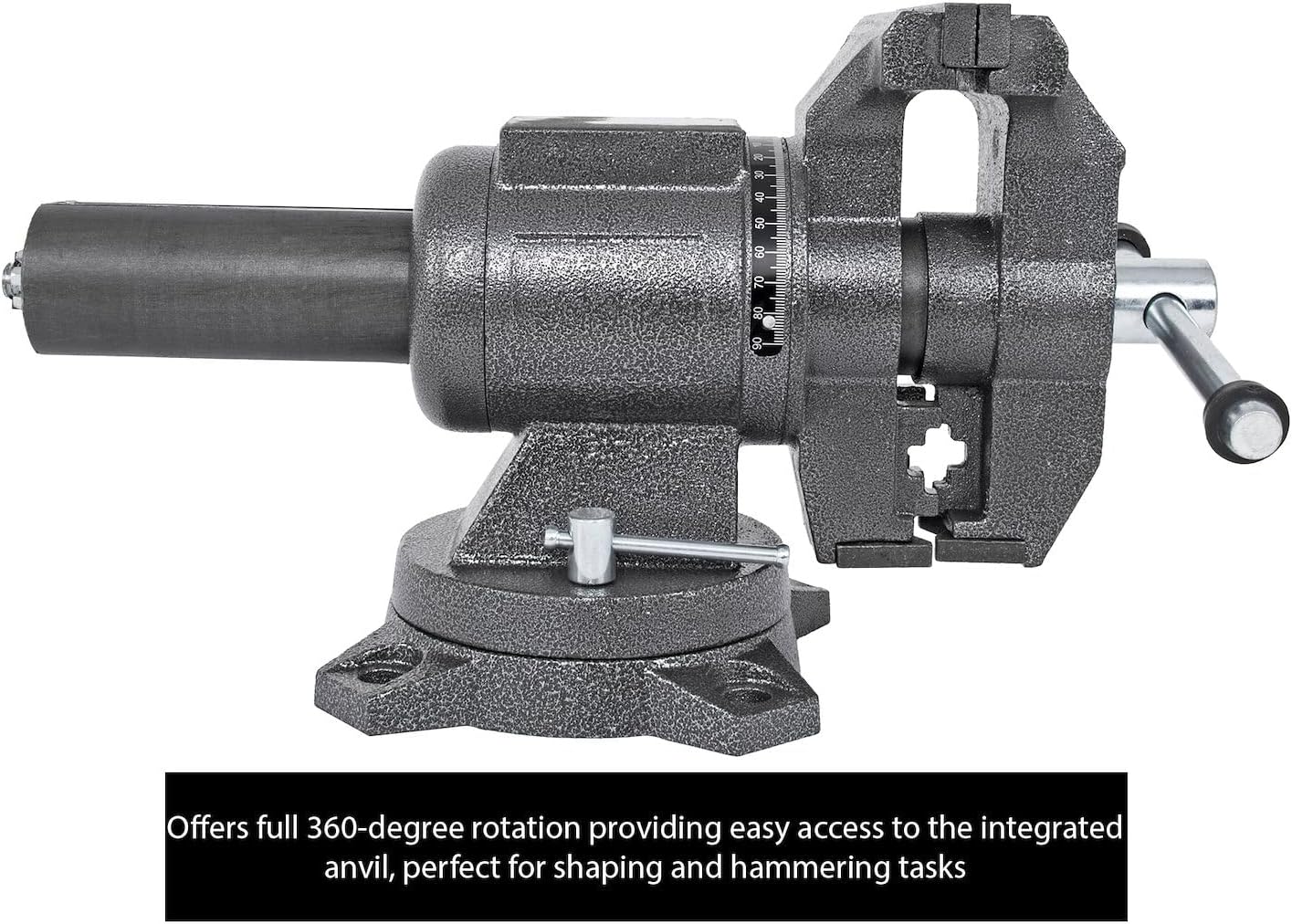 JEGS 805445 Multipurpose Bench Vise 5 in. Jaws 360 degree Dual Lockable Swivel Base