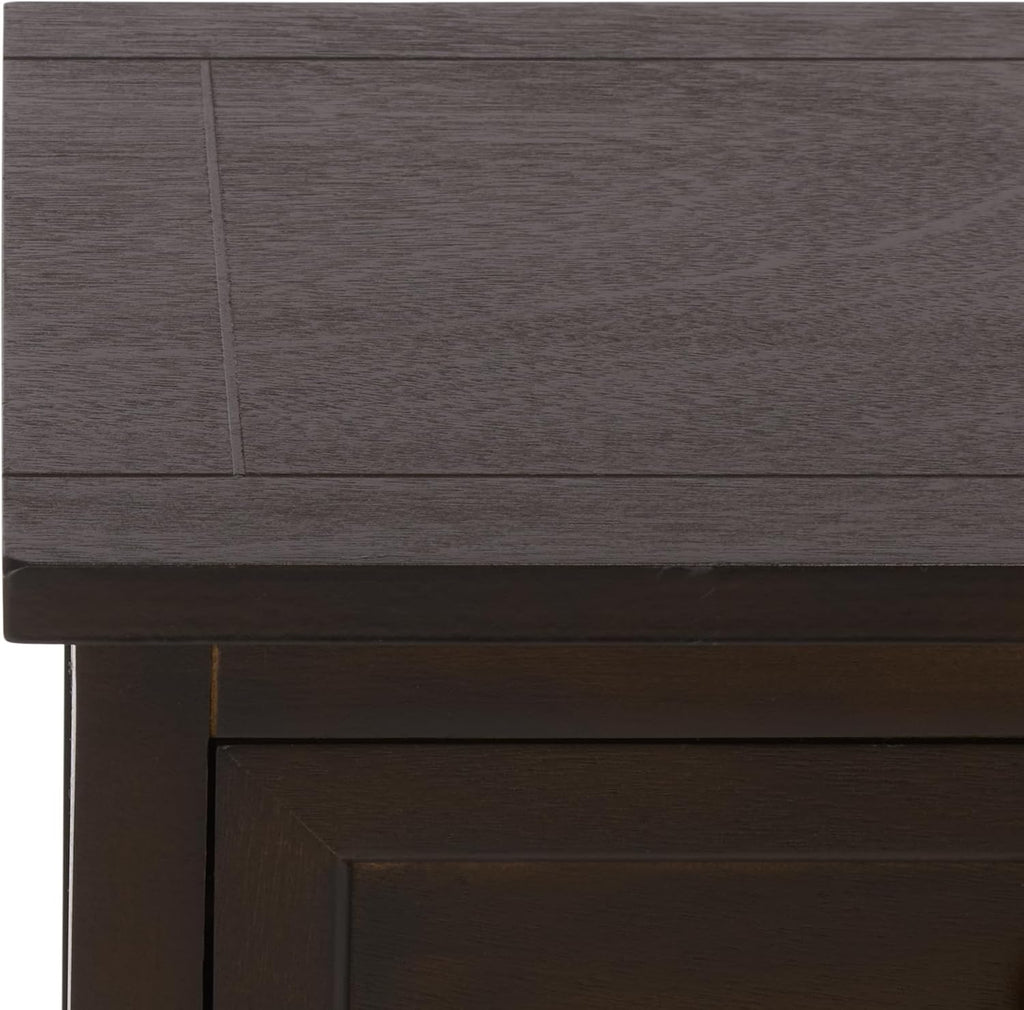 SAFAVIEH Furniture - Herman 2-Drawer Storage Unit - Dark Chocolate - Solid Wood - Classic Storage Design - Ideal for Living Room, Entryway, 29' W x 13' D x 27.5' H - Fully Assembled (AMH5702H)