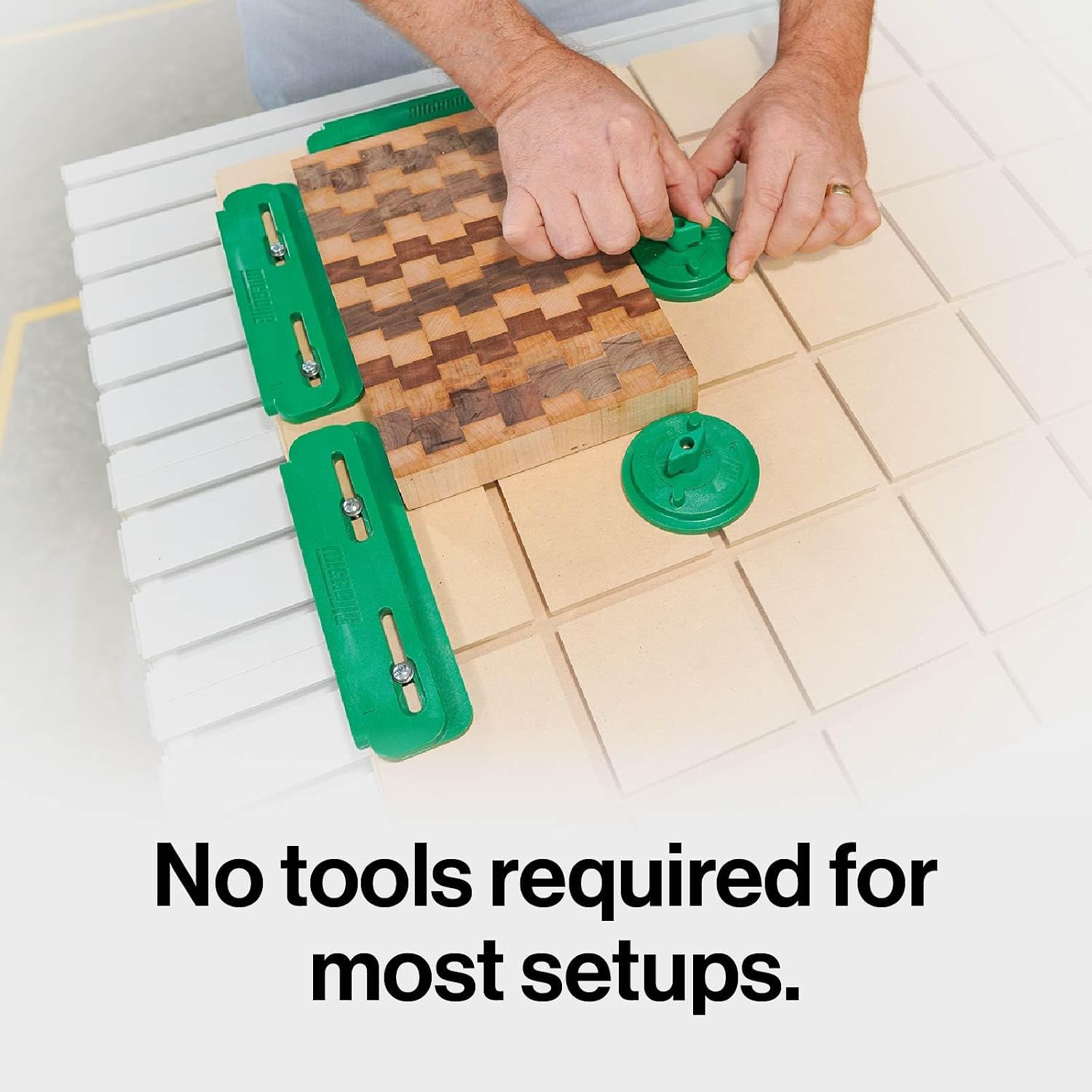 MICROJIG MatchFit CNC Clamping Kit, Workholding Hold Down Clamps for Woodworking, CN-P1234K11, 11 Piece Set, Green