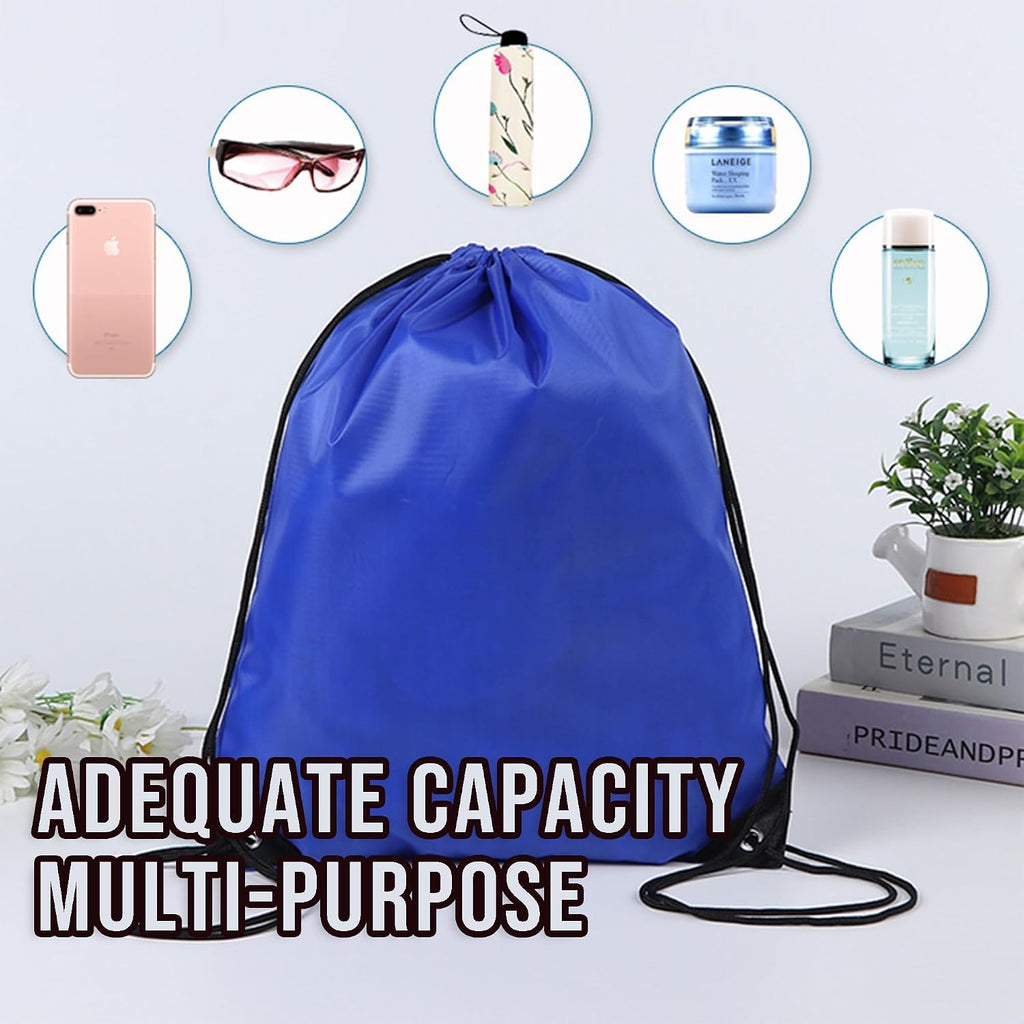 Custom Drawstring Bags Set of 50, Personalized Bulk Pack with Logo/Text-Suitable for Travelling Gym Camping Hiking-Sky Blue