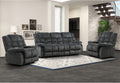 EBELLO Manual Recliner Couch Set, Soft Fabric Reclining Living Room Sofa Set, Included 2 Single Recliner Chair and 3PC Bonded Sofa Couch, Grey Green