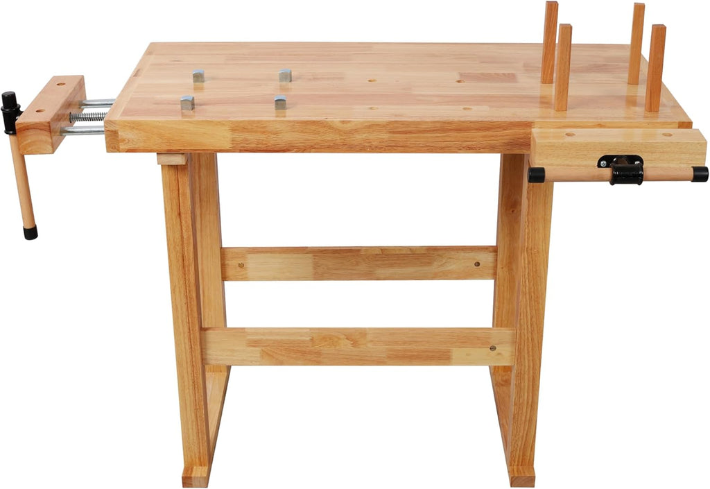 Montary 40' Wood Workbench, Heavy Duty Woodworking Bench with Adjustable Handle, 330Lbs Load Capacity Woodworking Table Work Bench for Garage, Workshop, Home Storage