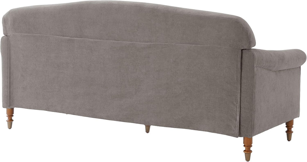 Christopher Knight Home Sola 77.5'' Modern Chenille Upholstered Loveseat Sofa with Rolled Armrest and Rubberwood Frame, 2-Seater Home Sofa Living Room, Comfy Couch for Hotel/Apartment, Brown