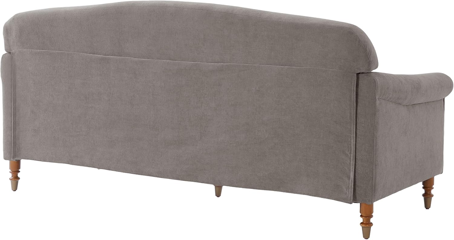 Christopher Knight Home Sola 77.5'' Modern Chenille Upholstered Loveseat Sofa with Rolled Armrest and Rubberwood Frame, 2-Seater Home Sofa Living Room, Comfy Couch for Hotel/Apartment, Brown