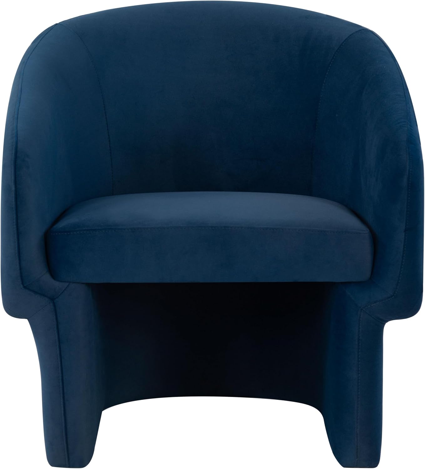 SAFAVIEH Couture Collection Susie Navy Velvet Barrel Back Accent Chair (Fully Assembled)