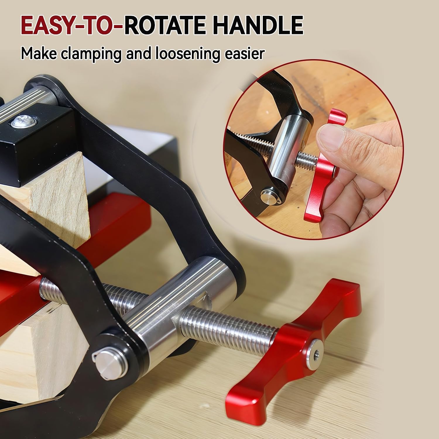 JOJOCY 4 Way Pressure Release Clamps 2-pairs, Clamping Woodworking Clamp for Flat Panel Assembly, Steel Parallel Clamp for Tabletops, Cabinets, Furniture & Precision Wood Projects