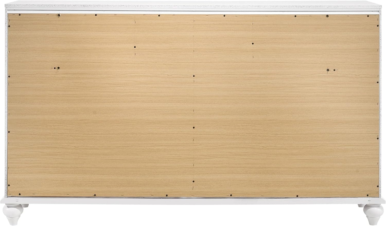 Coaster Home Furnishings - Barzini - Wood - 7-Drawer Dresser with Acrylic Panel, Crystal Hardware, Curved Handles, Turned Legs, Modern Classic Style - Bedroom - White - 205893