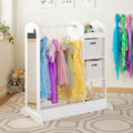 Guidecraft See and Store Dress-up Center – White: Pretend Play Costume Storage Wardrobe for Kids with Mirror & Shelves, Armoire with Bottom Tray, Toddlers Room Furniture