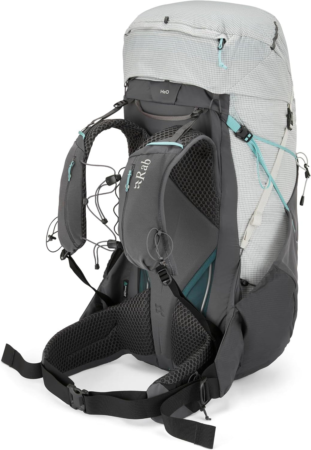 Rab Women's Muon ND Hiking Pack - Lightweight Durable Backpack for Hiking, Trekking, & Backpacking - Pewter/Graphene - 50-Liter (Back Length - Small)