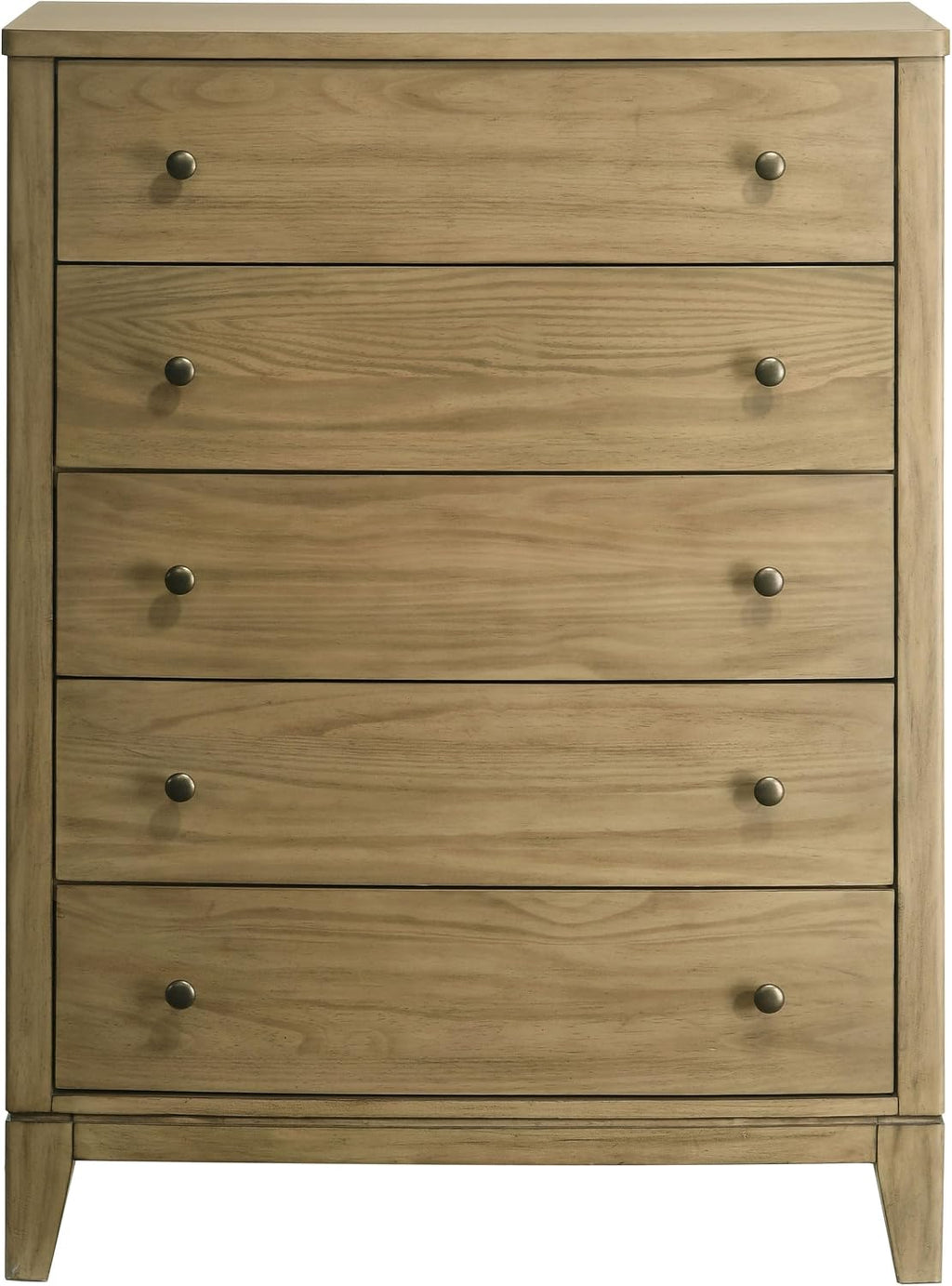 Coaster Home Furnishings - Granada - Wood - 5-Drawer Chest with Antique Nickel Hardware, Felt-Lined Top and Square Tapered Legs - Modern Classic - Bedroom - Natural Pine - 224925