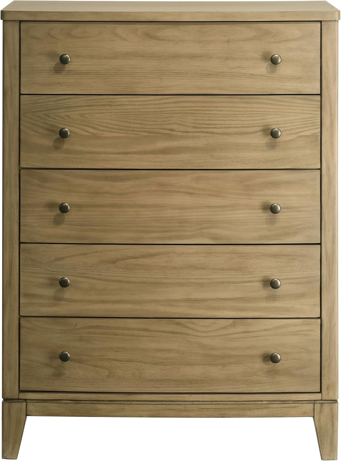 Coaster Home Furnishings - Granada - Wood - 5-Drawer Chest with Antique Nickel Hardware, Felt-Lined Top and Square Tapered Legs - Modern Classic - Bedroom - Natural Pine - 224925