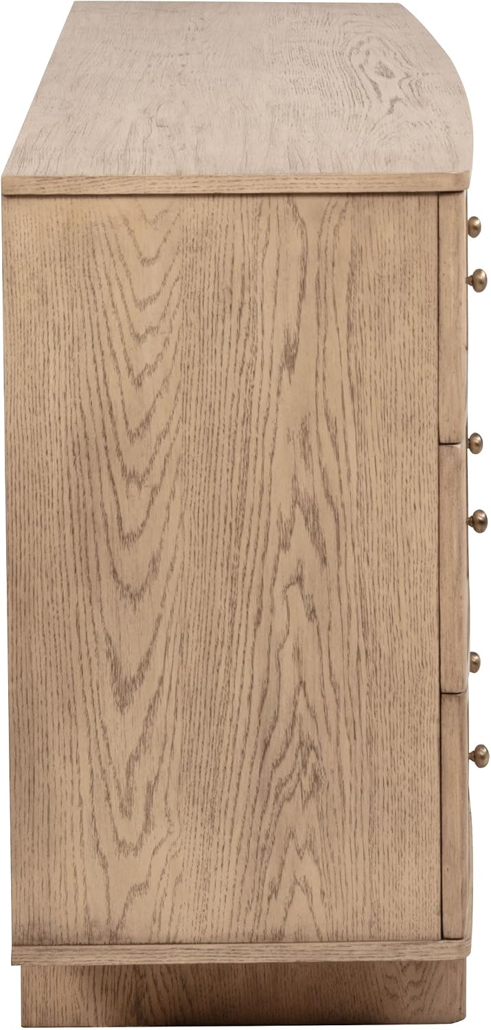 Coaster Home Furnishings - Kailani - Wood - 9-Drawer Dresser with Antique Brass Hardware, Metal Extension Glides, Coastal Style - Bedroom - Beige Oak - 225043