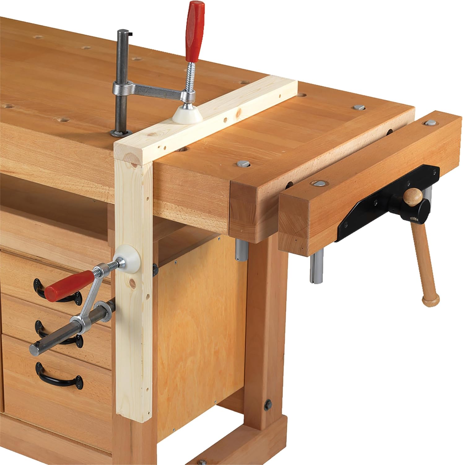 Sjöbergs Elite Accessory Kit – Universal Anvil, Adhesive Jaw Cushions (Pair), 1' Holdfast – Workbench Add-On for Clamping, Metalworking & Vise Protection