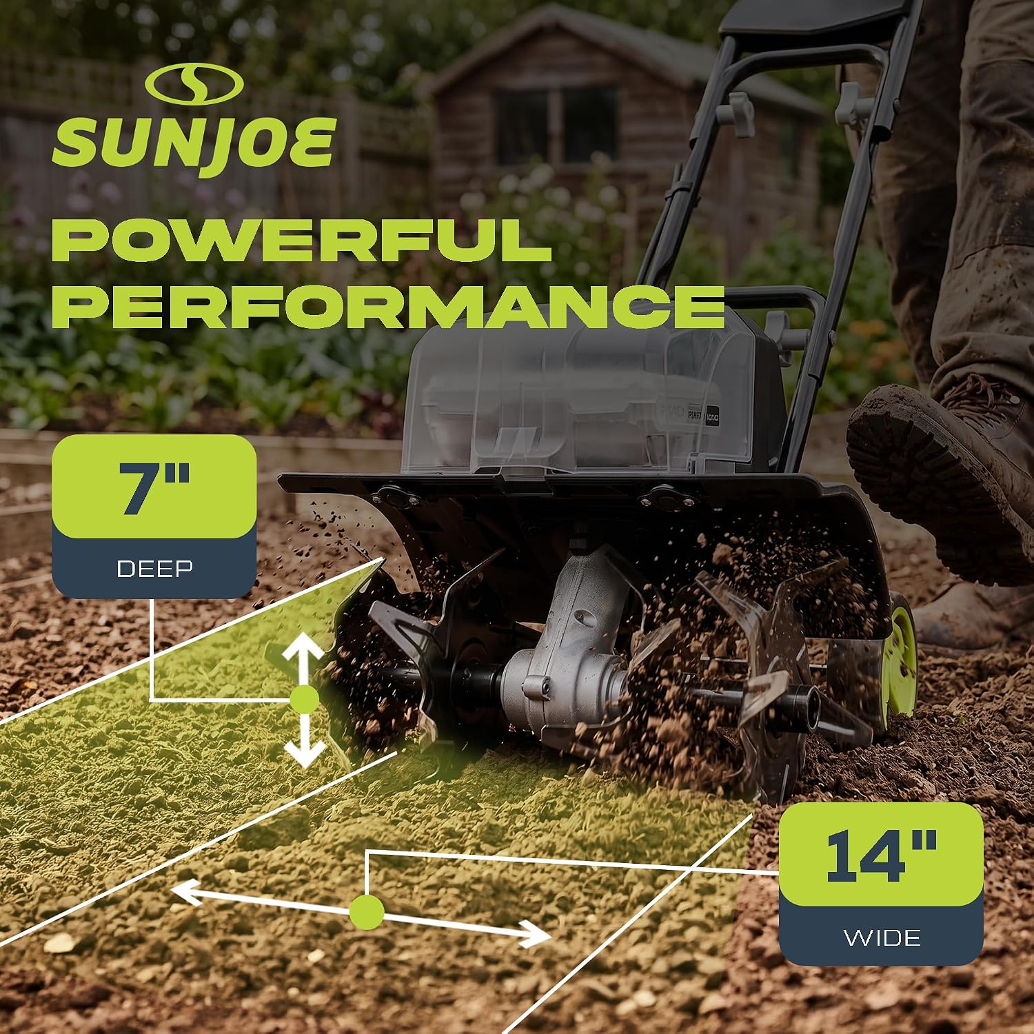 Sun Joe 24V Cordless Garden Tiller Cultivator Kit with Battery and Charger for Weeding, Soil Aeration and Prepping Plant Beds, Black, 24V-X2-TLR14