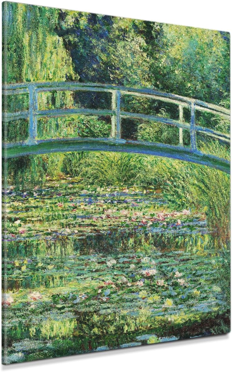DECORARTS - The Japanese Bridge (Water-Lily Pond) by Claude Monet, Museum-Quality Giclee Canvas Print, Wall Art Reproduction, 30' W x 40' H, Made in USA