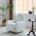 Christopher Knight Home Sidney Boucle Fabric Upholstered 360° Swivel Chair, Push-Back Recliner, Solid Wood Glider Recliner with Rotation, Living Room Lounge Chair, Adjustable Backrest, Milky White