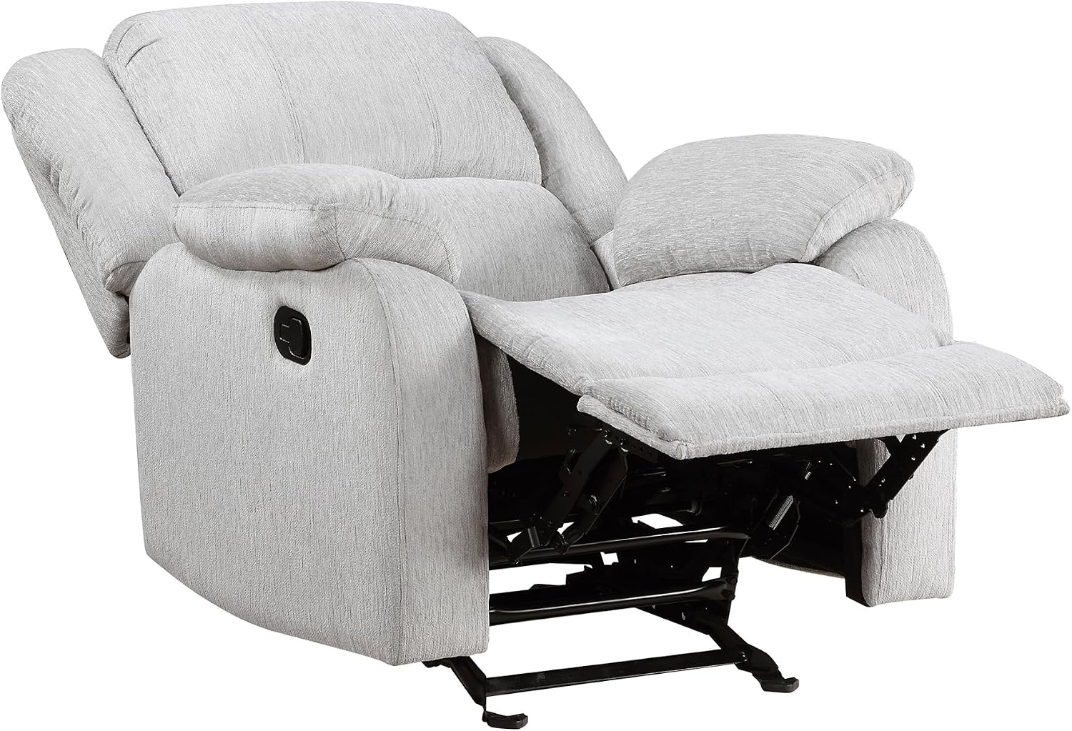 Lexicon Manual Glider Recliner Sofa Chair, Home Theater Seating, Wall Hugger Manual Reclining Nursery Chair for Bedroom/Living Room/Office/Apartment, Grey Chenille