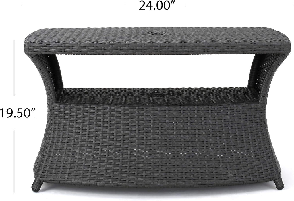 Christopher Knight Home Banta Outdoor Wicker Side Table (Grey)