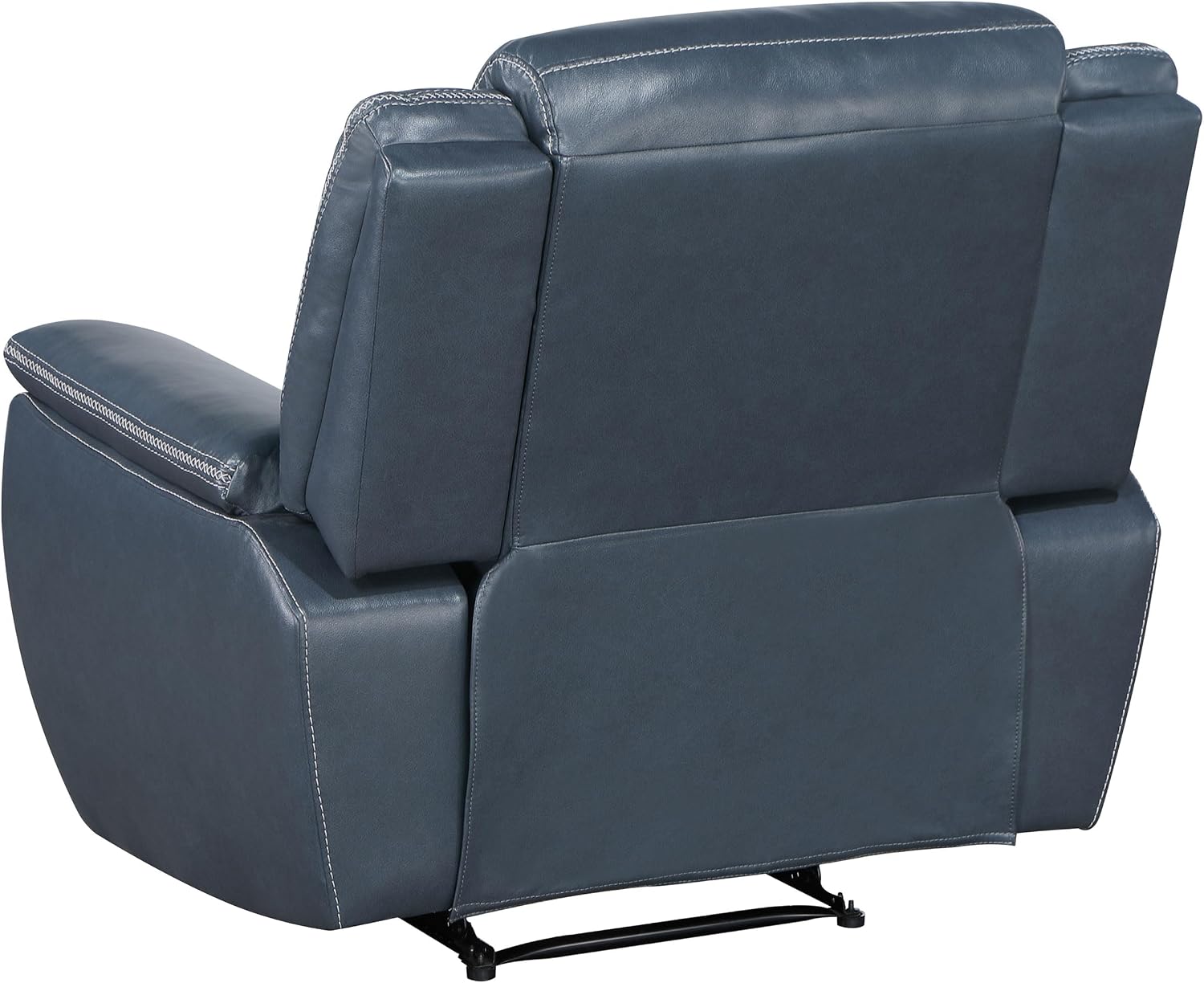 Coaster Home Furnishings - Sloane - Faux Leather Upholstered Recliner Chair with Manual Reclining, Padded Arms, and Pull Handle - Living Room - Blue - 610273