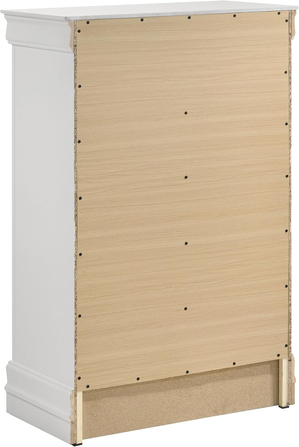 Coaster Home Furnishings - Louis Philippe - Wood - 5-Drawer Chest with Bail Handles, Molded Trim and Bracket Feet - Traditional - Bedroom - White - 202445