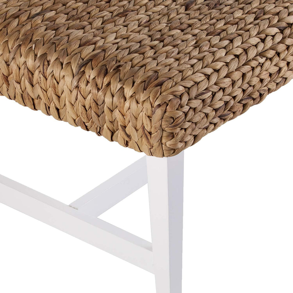 SEI Furniture Woven Coffee Table Bench, White