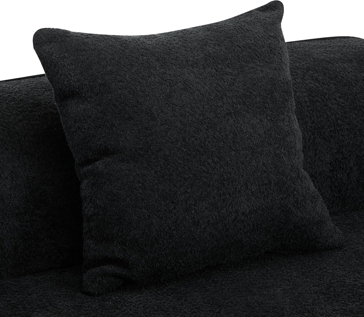 Christopher Knight Home Braebt 126' Sectional Sofa with 4 Throw Pillows, 5-Seater Large Modular Sofa Couches, Comfy Curved Upholstered Cloud Couch for Living Room, Study, No Assembly Required, Black