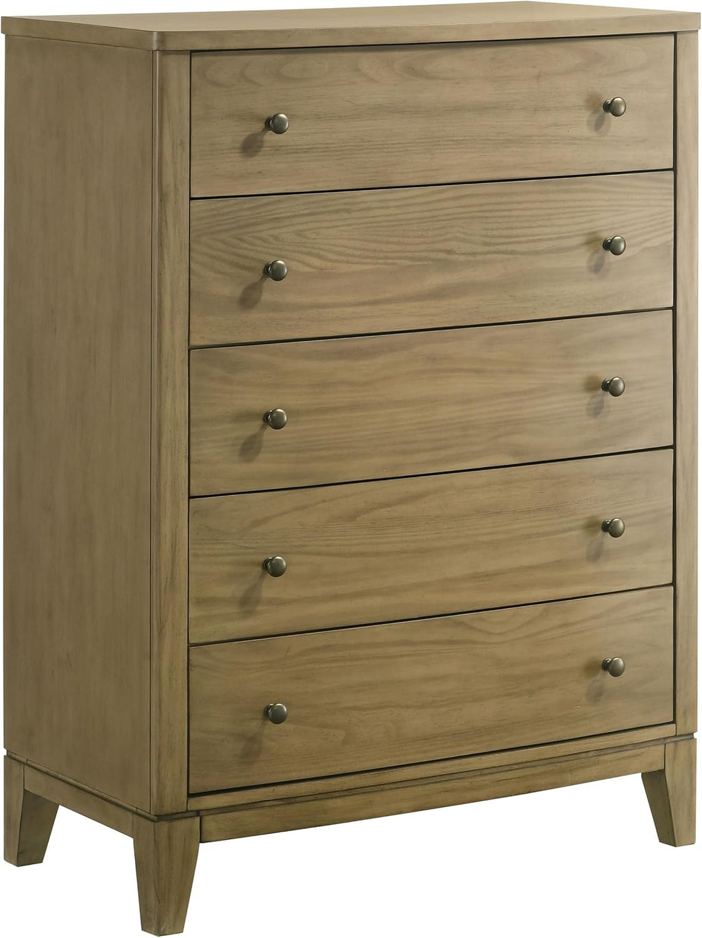 Coaster Home Furnishings - Granada - Wood - 5-Drawer Chest with Antique Nickel Hardware, Felt-Lined Top and Square Tapered Legs - Modern Classic - Bedroom - Natural Pine - 224925