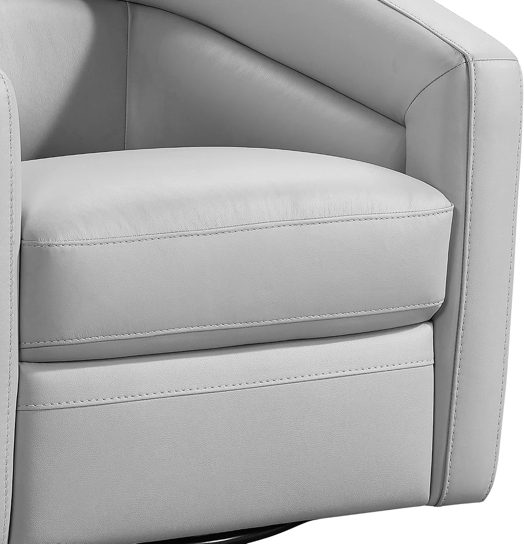 Armen Living Desi Contemporary Leather Swivel Living Room Accent Chair, 32' Wide, Dove Gray,LCDSCHDV