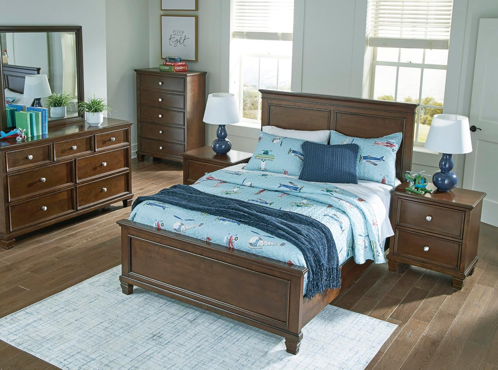Signature Design by Ashley Danabrin Traditional 5 Drawer Chest for Bedroom, Dark Brown