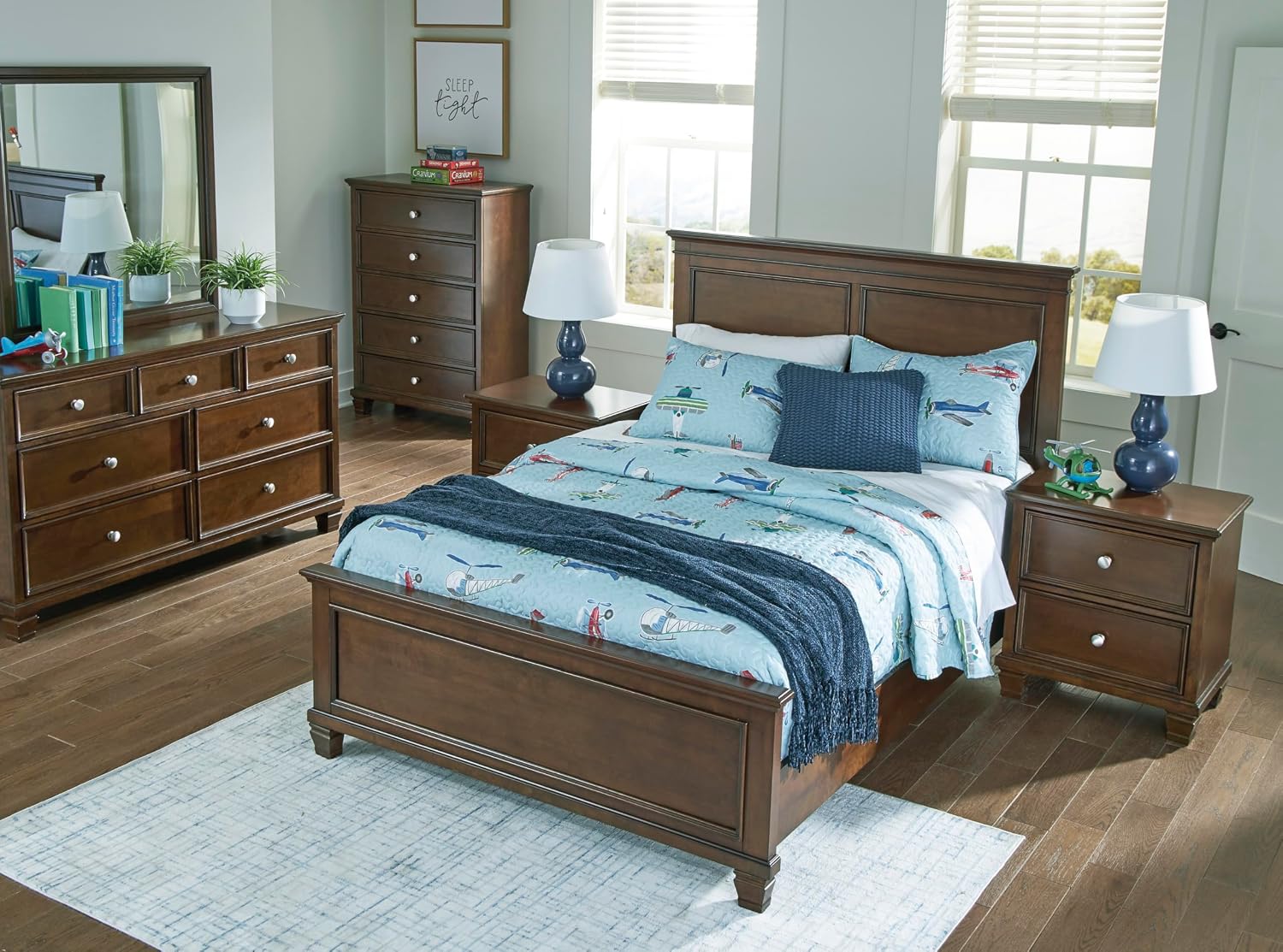 Signature Design by Ashley Danabrin Traditional 5 Drawer Chest for Bedroom, Dark Brown