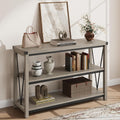 GAOMON Farmhouse Entryway Table,47 Inch Narrow Long Console Table with Storage, 3 Tier Wood Console Table for Living Room, Behind Couch Table, Hallway Table for Foyer, Entryway Furniture-Grey